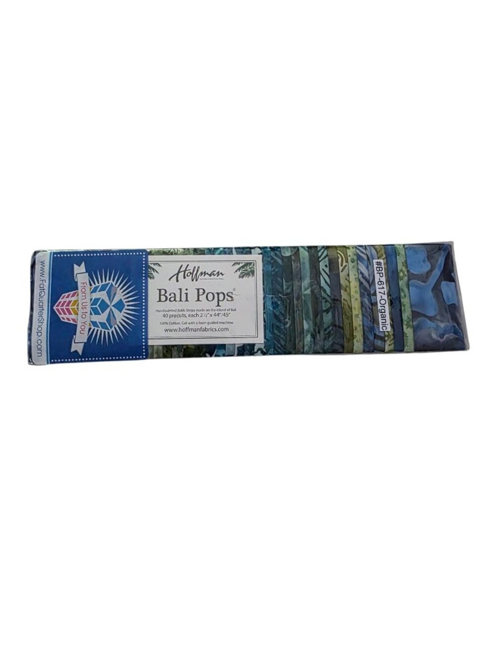 Bali Pops #BP-617-Organic Jelly Roll Strips 40 PC 21/2" X 44/45 Hoffman Fabrics